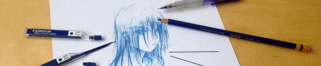 cours dessin crayon bleu