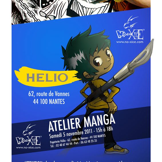 Lire le compte-rendu intégral : <a href="https://www.no-xice.com/album/conference-nantes-helio-1/">cliquez ici !</a> Atelier dessin manga papeterie Nantes Hélio par le fanzine No-Xice©