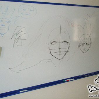 Lire le compte-rendu intégral : <a href="https://www.no-xice.com/album/atelier-manga-oudon-1/">cliquez ici !</a> Atelier de dessin manga à la bibliothèque d'Oudon en 2008, par No-Xice©