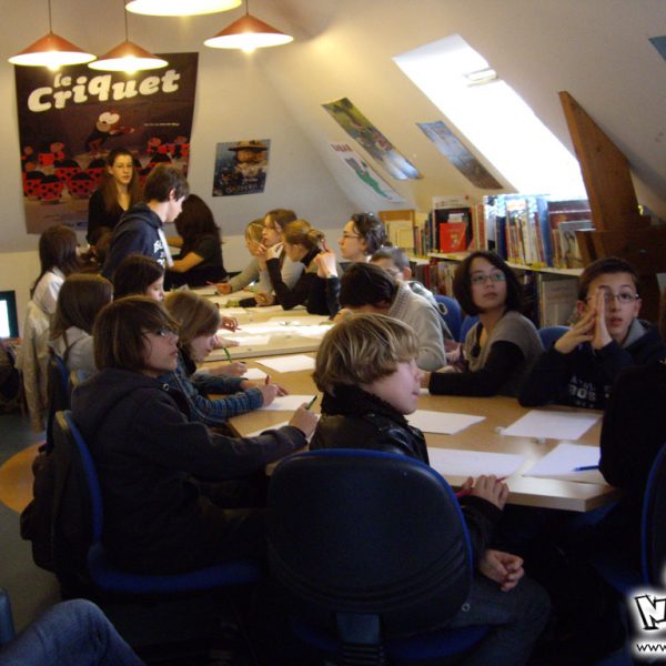 Atelier de dessin manga à la bibliothèque du Pouliguen en 2011, par No-Xice©